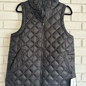 Quilted Black Sleeveless Jacket
